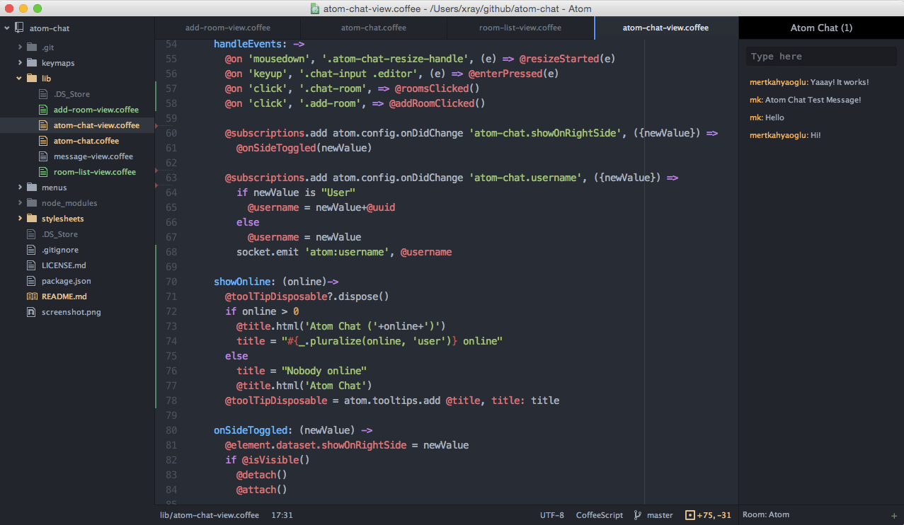 Atom screenshot