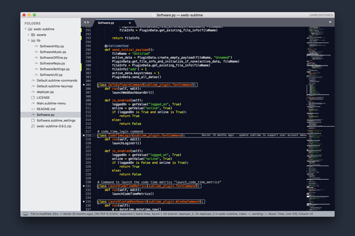 Sublime Text Git Blame annotation using GitGutter